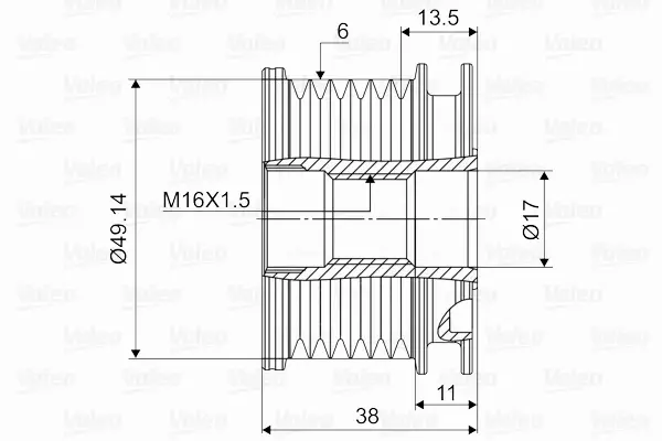 VALEO KOŁO PASOWE ALTERNATORA 588125 