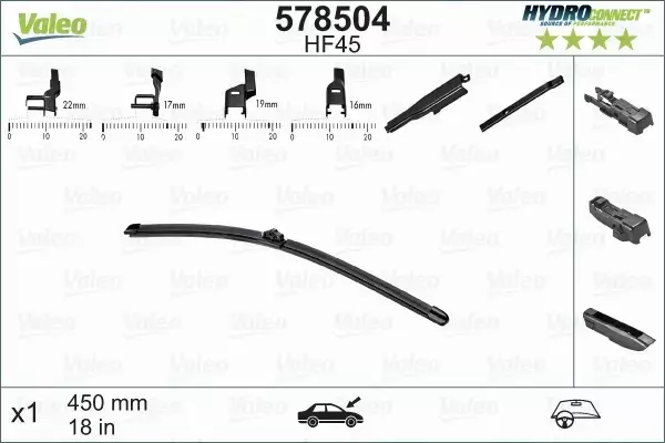 VALEO PIÓRO WYCIERACZKI HYDROCONNECT 450MM 578504 