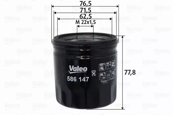 VALEO FILTR OLEJU 586147 