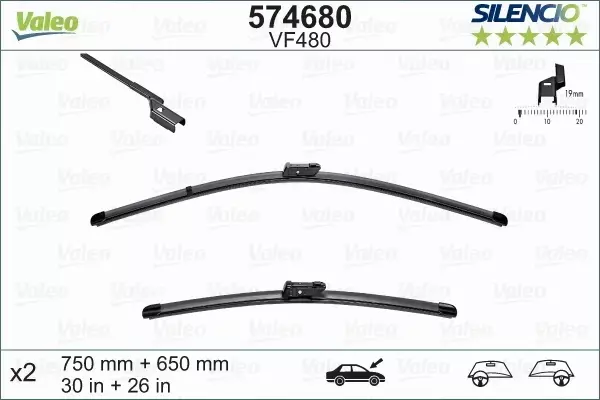 VALEO WYCIERACZKI SILENCIO VF480 PEUGEOT 308 07- 