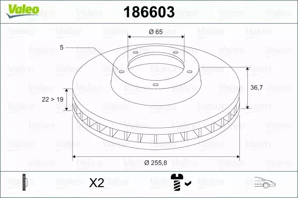 VALEO TARCZA HAMULCOWA 186603 