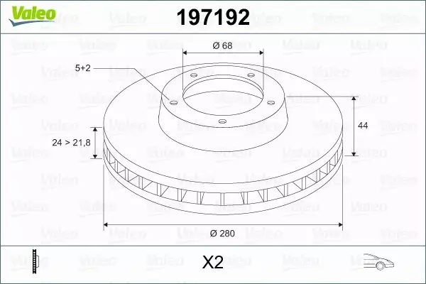 VALEO TARCZA HAMULCOWA 197192 