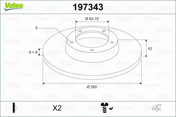 VALEO TARCZA HAMULCOWA 197343 