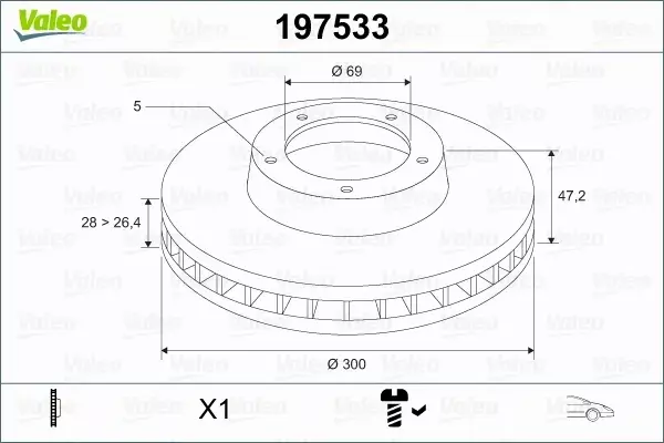 VALEO TARCZA HAMULCOWA 197533 