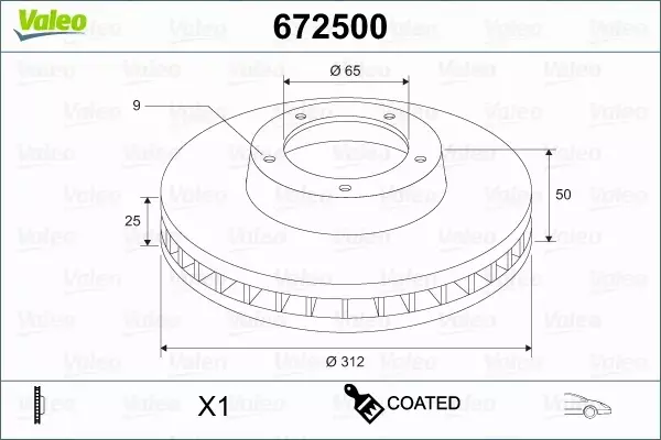 VALEO TARCZA HAMULCOWA 672500 