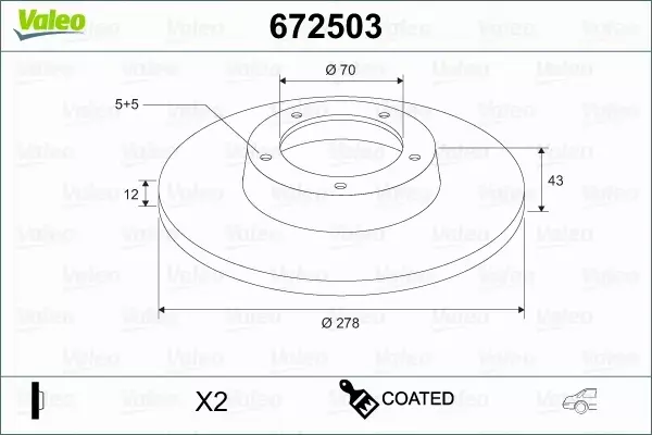 VALEO TARCZA HAMULCOWA 672503 