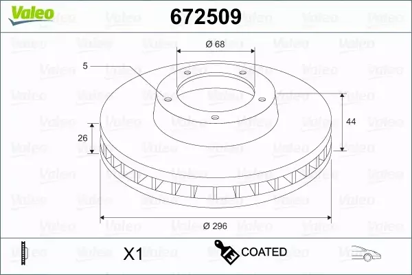 VALEO TARCZA HAMULCOWA 672509 