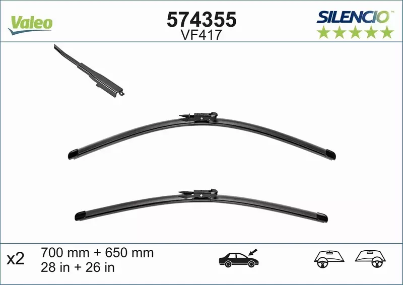 VALEO WYCIERACZKI SILENCIO VF417 PEUGEOT 307 04- 