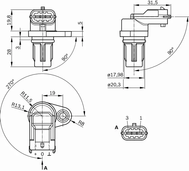 BOSCH CZUJNIK POŁOŻENIA WAŁKA 0 232 103 097 