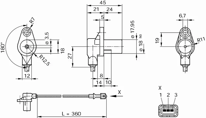 BOSCH CZUJNIK POŁOŻENIA WAŁU 0 261 210 104 