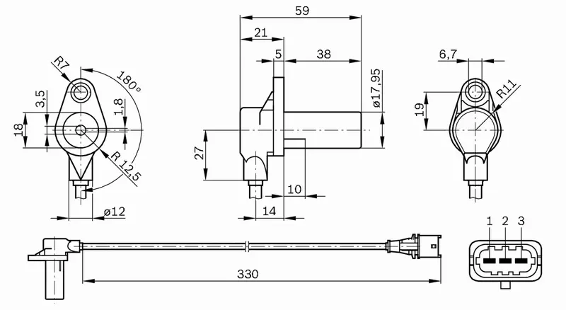 BOSCH CZUJNIK POŁOŻENIA WAŁU 0 261 210 248 