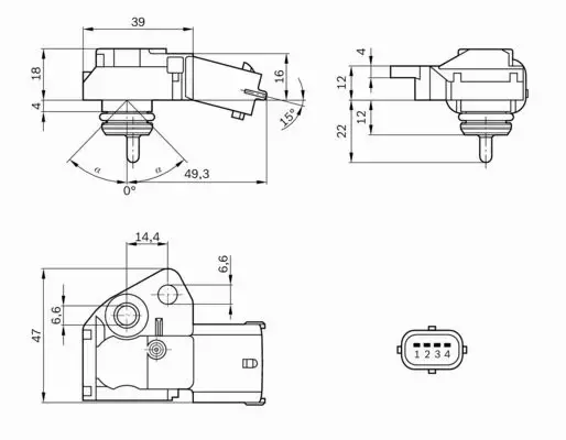 BOSCH CZUJNIK CIŚNIENIA W KOLEKTORZE 0 261 230 110 