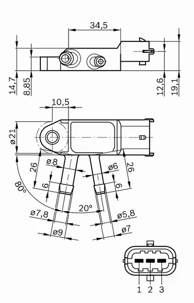 BOSCH CZUJNIK CIŚNIENIA SPALIN 0 281 002 772 