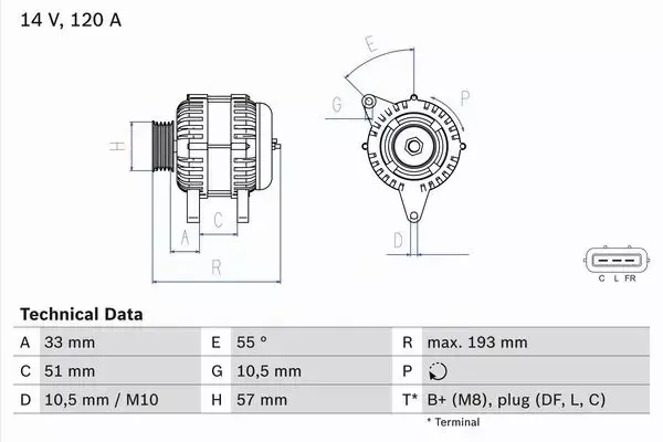 BOSCH ALTERNATOR 0 986 083 830 