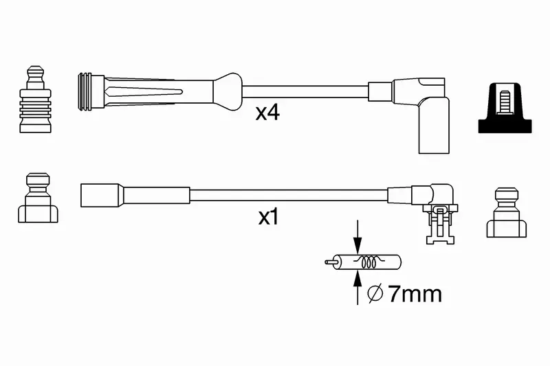 BOSCH PRZEWODY ZAPŁONOWE 0 986 357 250 