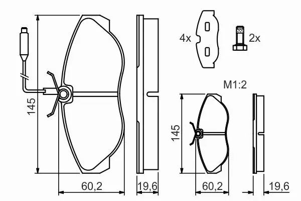 BOSCH KLOCKI CITROEN JUMPER FIAT DUCATO PRZÓD 