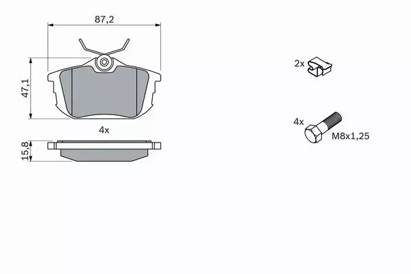 KLOCKI HAMULCOWE BOSCH CARISMA COLT S40 V40 TYLNE 