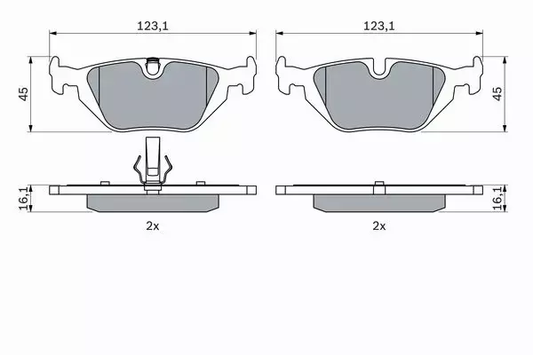 BOSCH Klocki tył BMW 3 E36 E46 316 318 320 325 328 