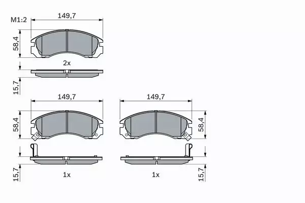 BOSCH Klocki przód MITSUBISHI GALANT PAJERO I II 