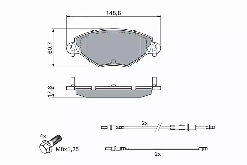 BOSCH TARCZE + KLOCKI CITROEN C5 2001-2008 PRZÓD  