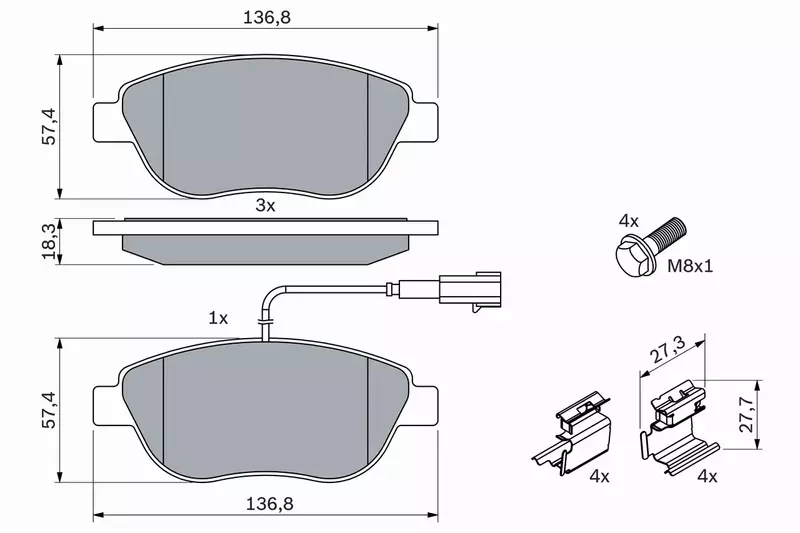 TARCZE + KLOCKI BOSCH BOSCH FIAT STILO PRZEDNIE 