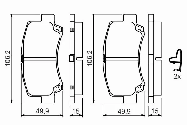 BOSCH KLOCKI HAMULCOWE PRZÓD 0 986 424 626 