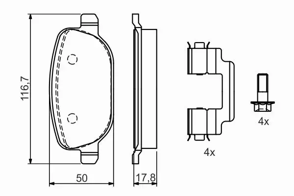 BOSCH TARCZE+KLOCKI TYŁ ALFA ROMEO 159 278MM 