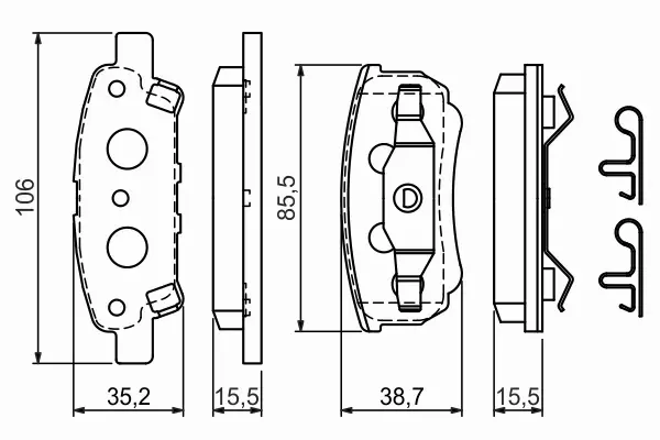 BOSCH KLOCKI MITSUBISHI LANCER 1.3-2.0 03- OUTLANDER- TYŁ 