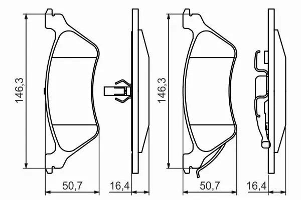 BOSCH Klocki tył CHRYSLER VOYAGER IV DODGE CARAVAN 