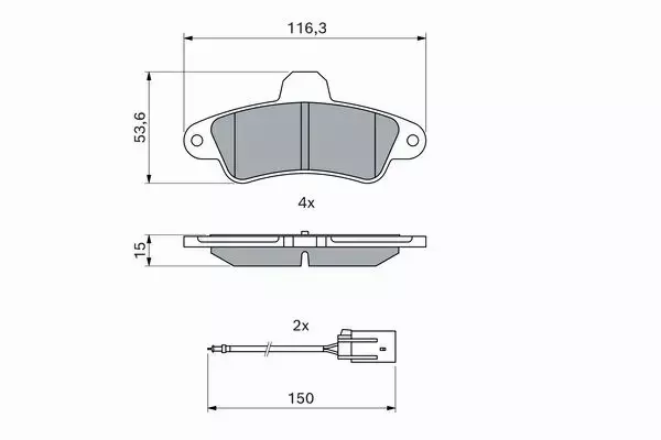 BOSCH Klocki tył FORD COUGAR MONDEO I II +CZUJNIK 