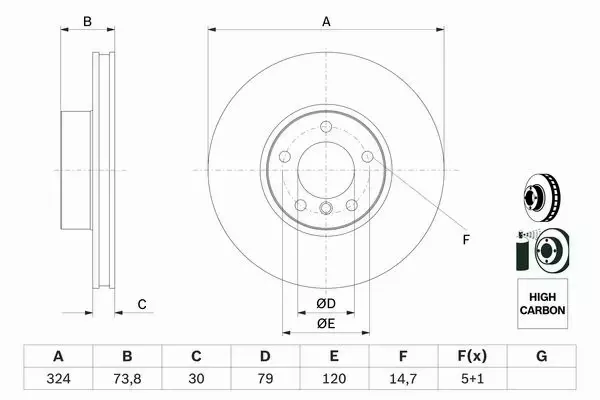 BOSCH TARCZE+KLOCKI PRZÓD+TYŁ BMW 5 E39 324MM 