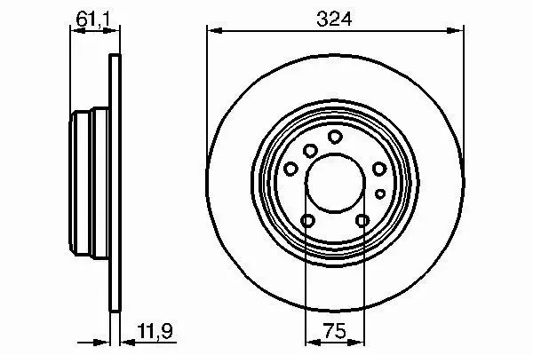 BOSCH TARCZE+KLOCKI TYŁ BMW 7 E38 324MM 