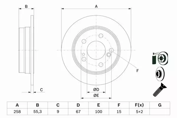 TARCZE BOSCH TYŁ MERCEDES 190 W201 C124 W124 TYLNE 