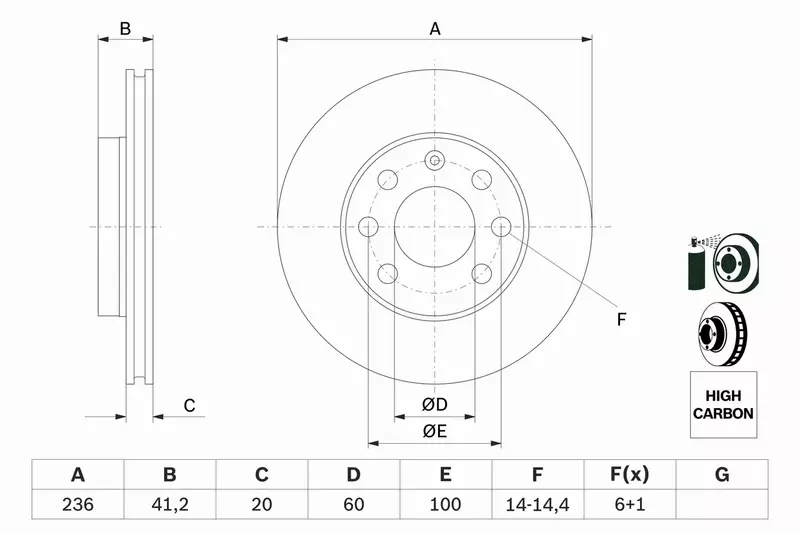 BOSCH TARCZE HAMULCOWE PRZÓD DAEWOO LANOS NEXIA 