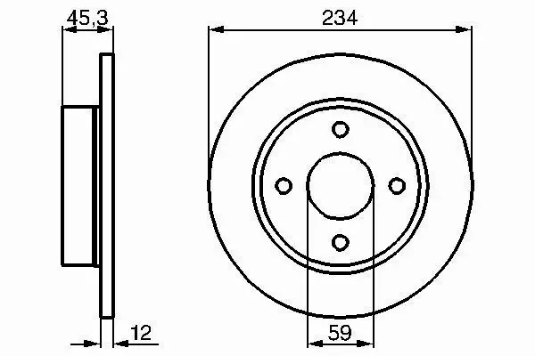 Tarcze hamulcowe BOSCH NISSAN Micra K11 92-03 