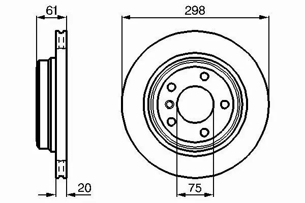 BOSCH TARCZE+KLOCKI TYŁ BMW 5 E39 298MM 