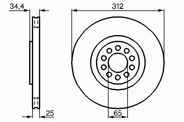 BOSCH TARCZE+KLOCKI PRZÓD VW POLO 9N 312MM 