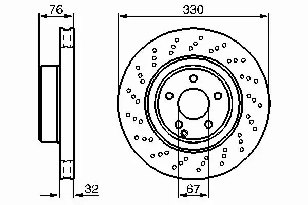 BOSCH Tarcze przód MERCEDES S W220 330MM 