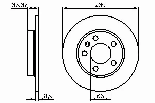 BOSCH Tarcze tył AUDI A3 TT VW BORA GOLF IV 239MM 