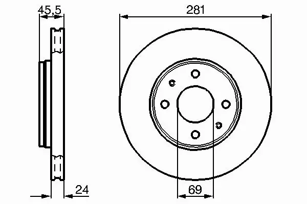 BOSCH TARCZE + KLOCKI VOLVO S40 V40 CARISMA PRZÓD  