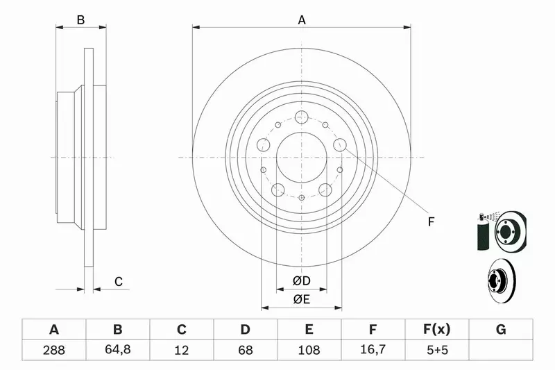 BOSCH TARCZE HAMULC TYŁ VOLVO S60 S80 V70 XC70 Tyl 