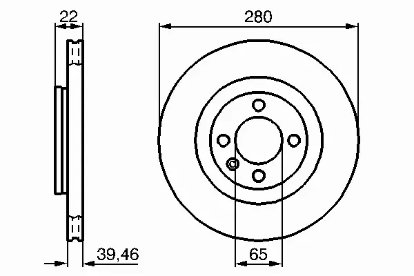 BOSCH Tarcze przód SEAT CORDOBA IBIZA TOLEDO 280MM 