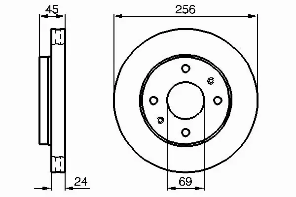 BOSCH Tarcze przód VOLVO S40 V40 256MM 