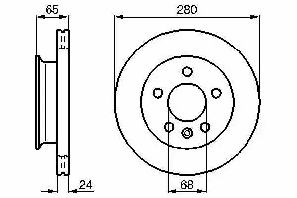 BOSCH Tarcze przód VW TRANSPORTER IV T4 2.5 280MM 