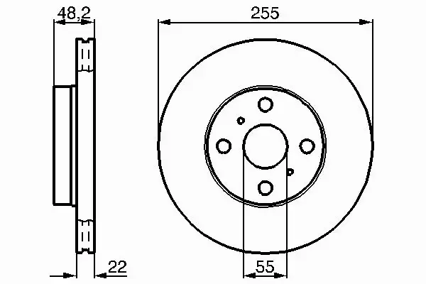 BOSCH Tarcze przód TOYOTA COROLLA E10 E11 255MM 