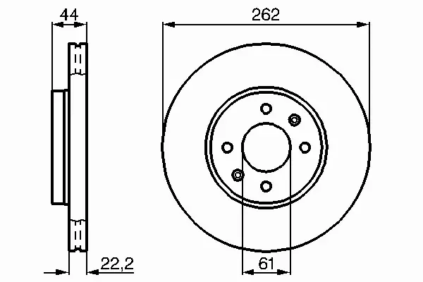 BOSCH Tarcze przód RENAULT LAGUNA I MEGANE I 262MM 