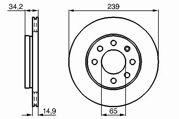 BOSCH TARCZE HAMULCOWE PRZÓD 0 986 479 B42 