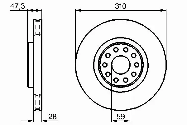 BOSCH TARCZE+KLOCKI P+T ALFA ROMEO 166 310MM 