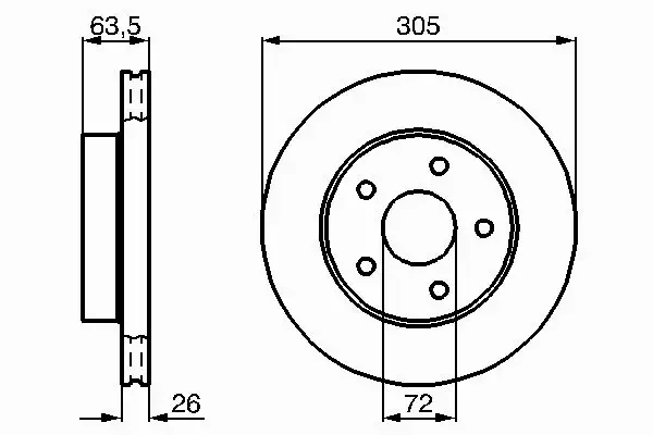 BOSCH Tarcze przód JEEP GRAND CHEEROKE II 305MM 