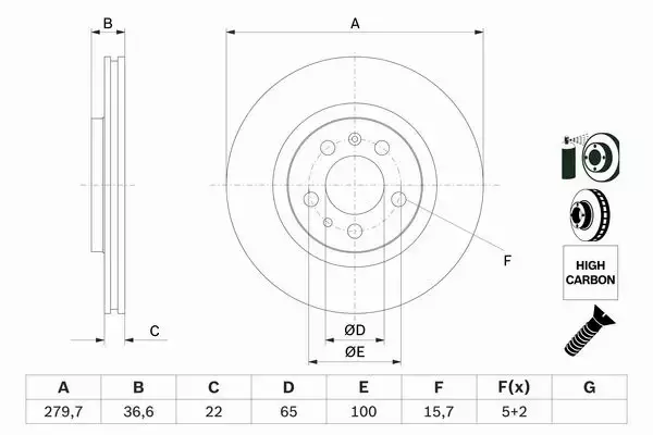 BOSCH TARCZE+KLOCKI P+T VW GOLF IV NEW BEETLE 280MM 